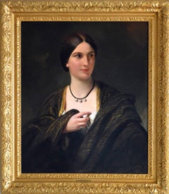 Retrato al óleo de una dama del siglo XIX