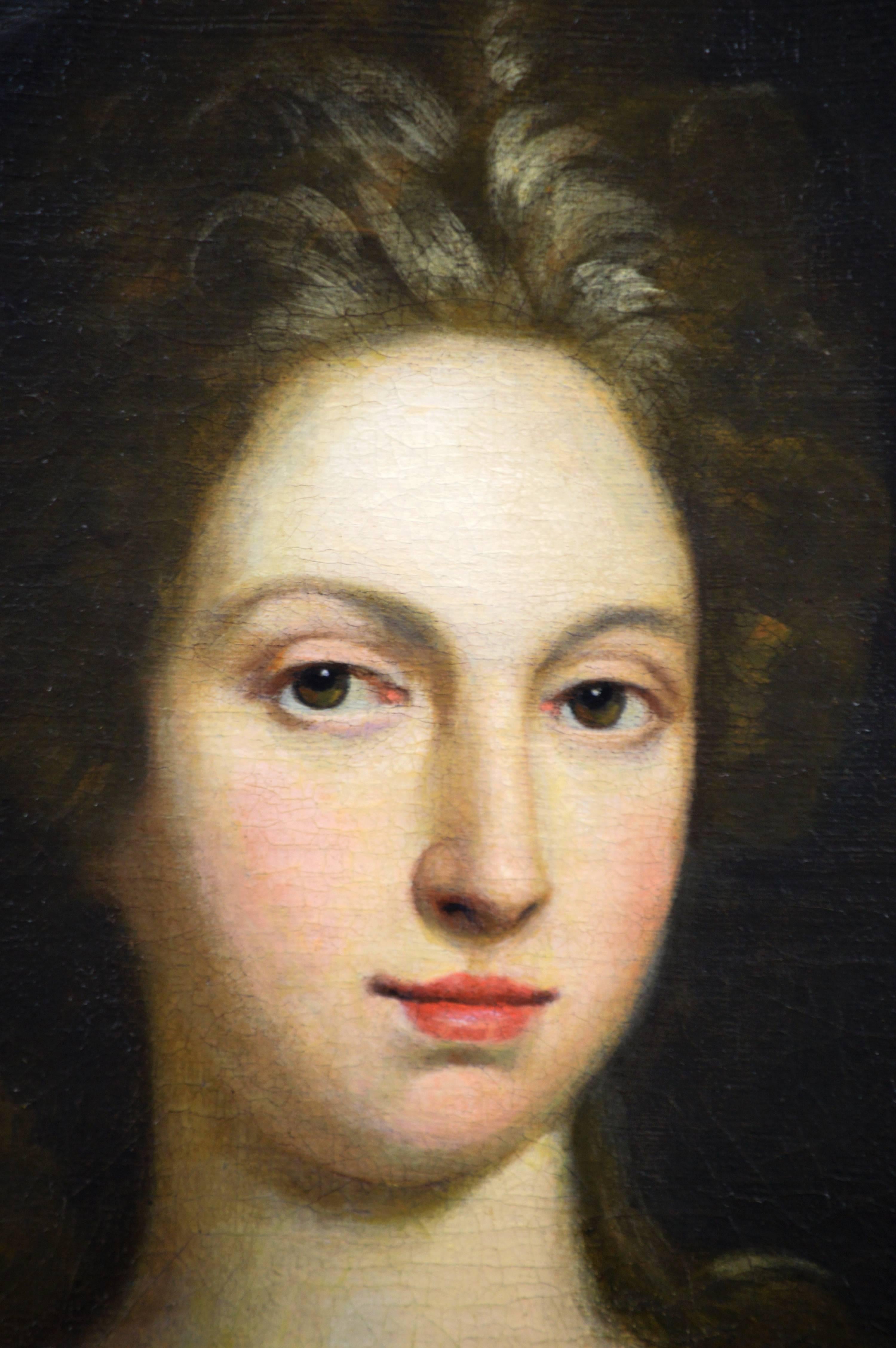 Portrait of a Lady - Black Portrait Painting by (After) Sir Godfrey Kneller