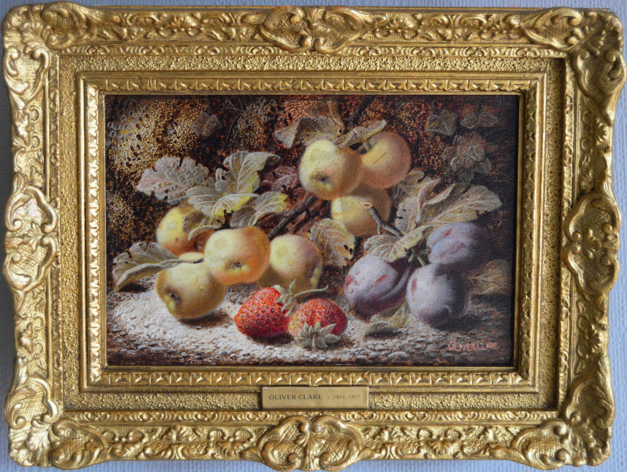 Oliver Clare Still Life of Fruit, oil on board For Sale at 1stdibs