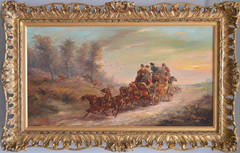 York to London Mail Coach, oil on canvas
