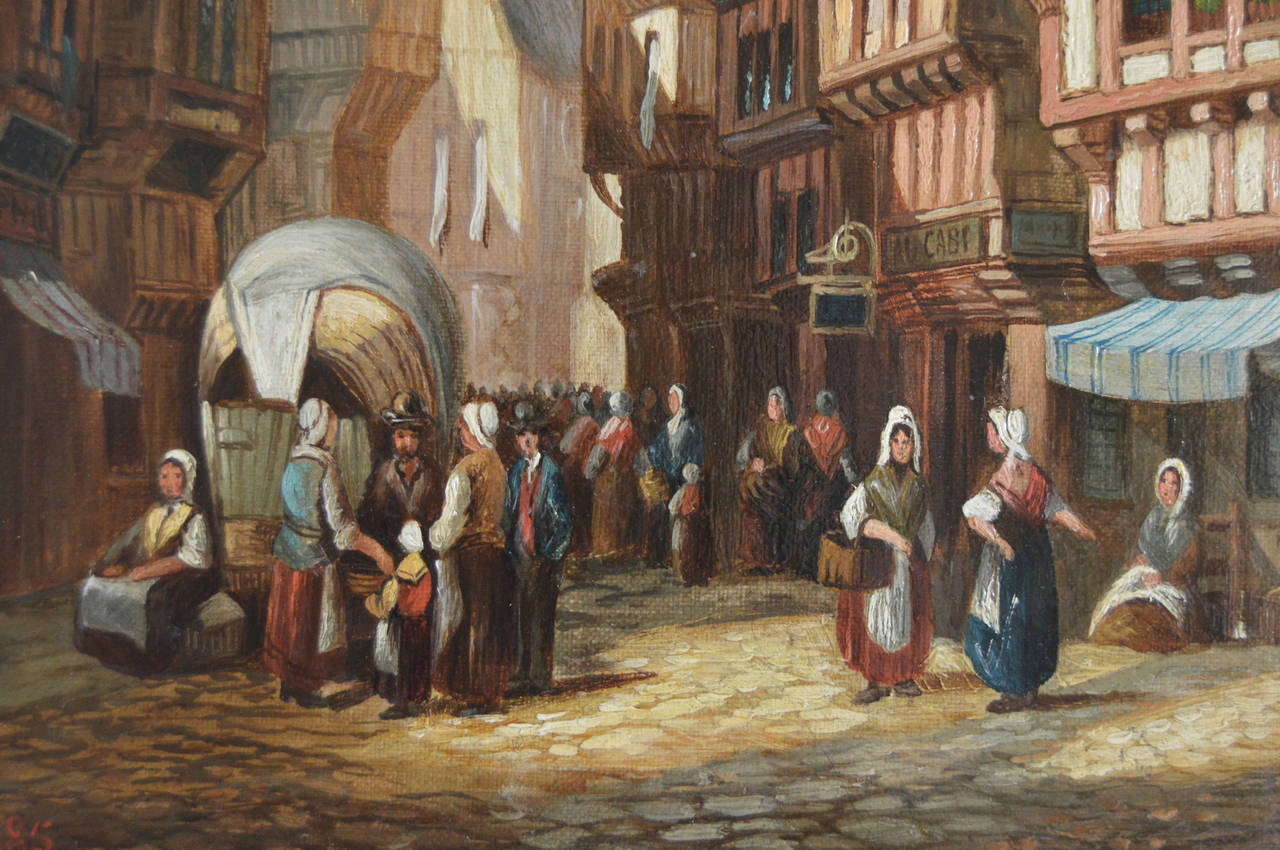 Frankfurt Cathedral, oil on canvas - Victorian Painting by Henry Schafer