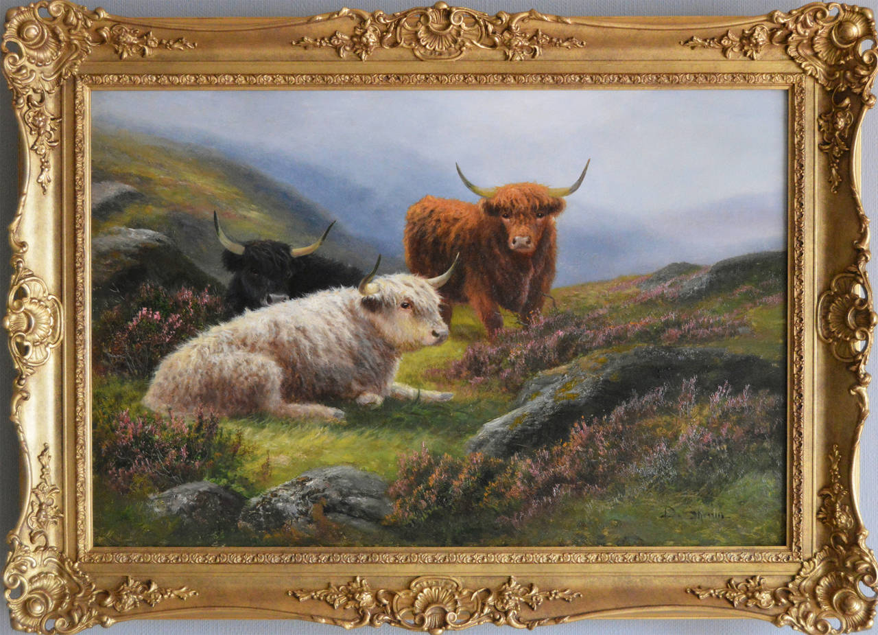 Daniel Sherrin Landscape Painting - Highland Cattle, oil on canvas