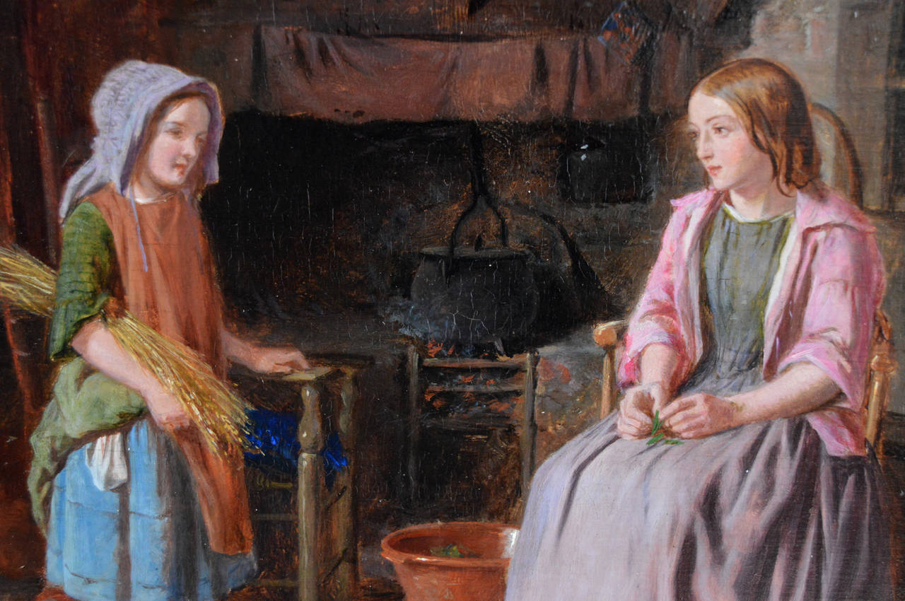 Preparing Supper, oil on panel - Victorian Painting by James Hardy Jr.