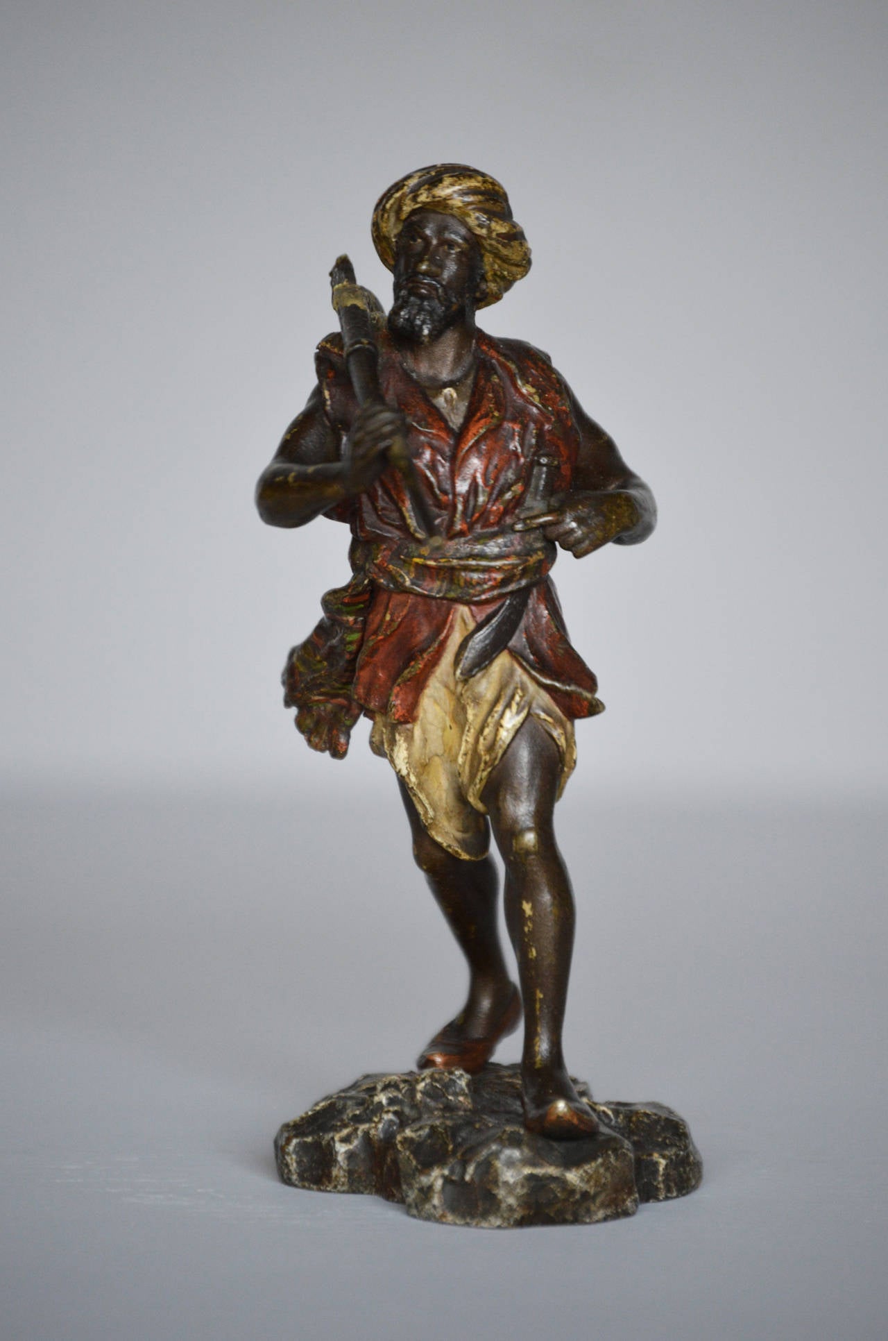 Franz Bergmann Figurative Sculpture - Arab Warrior