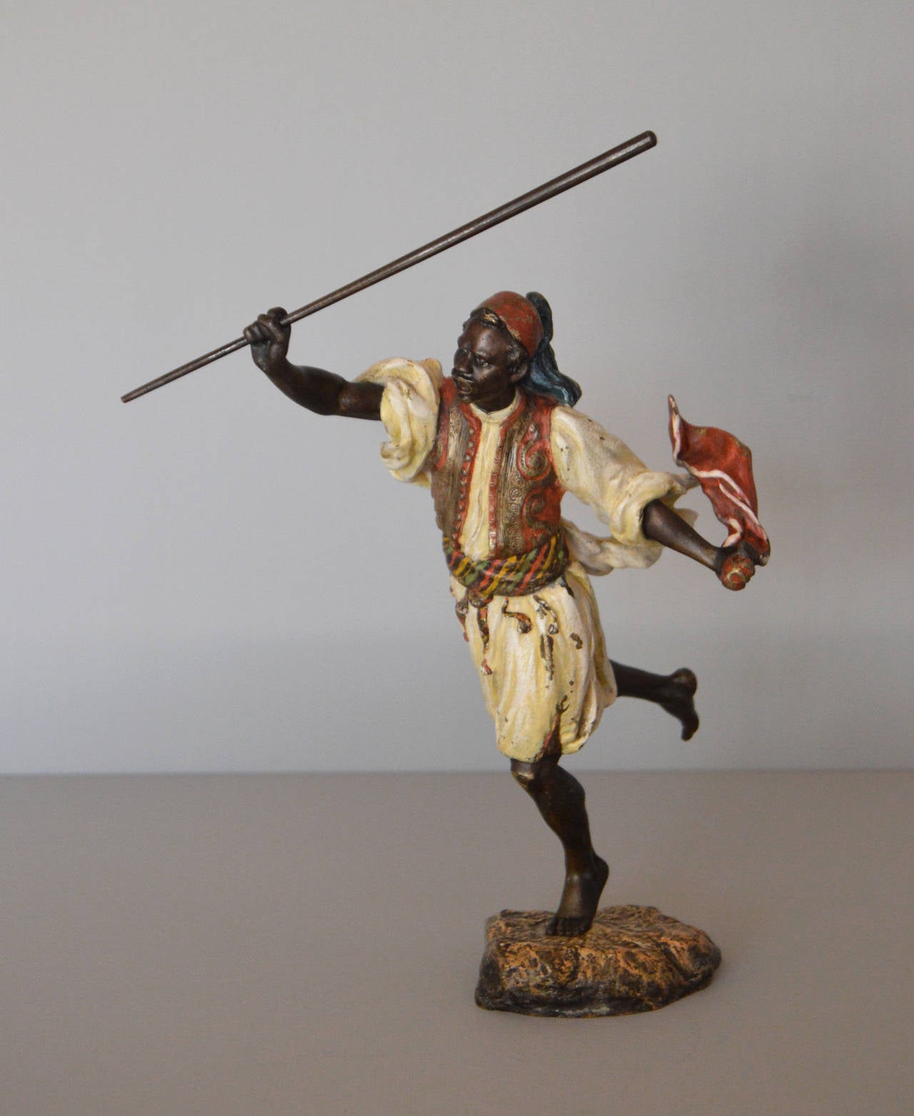 Franz Bergmann Figurative Sculpture - Moorish Warrior