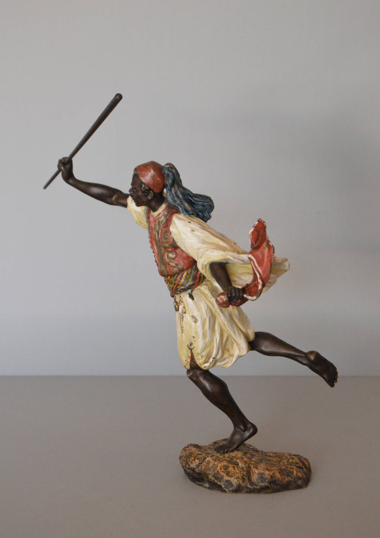 Moorish Warrior - Sculpture by Franz Bergmann