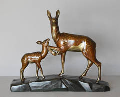 Art Deco Deer and Faun