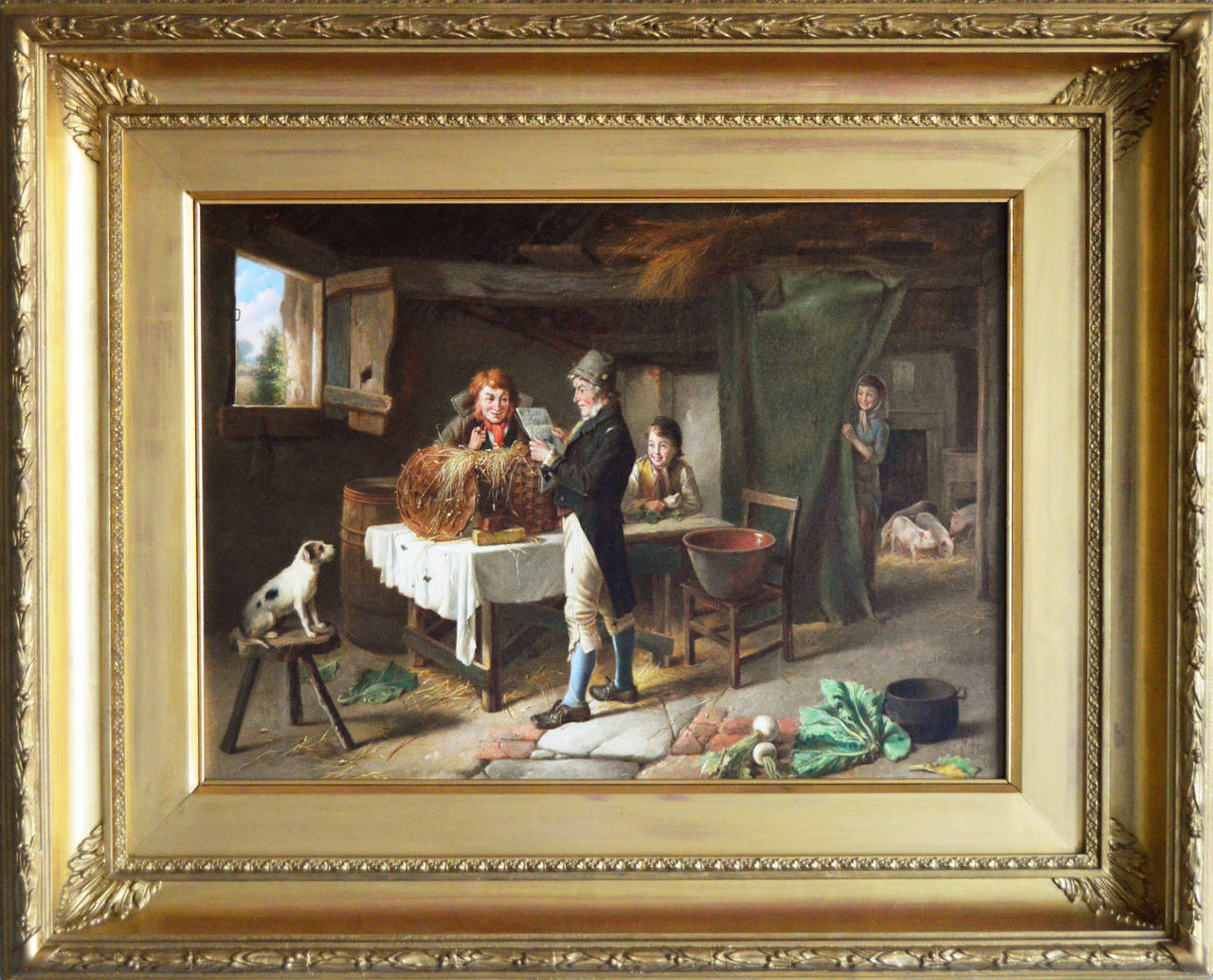 Charles Hunt Jnr Interior Painting - The Prank, oil on canvas