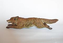 Austrian Cold Painted Bronze Sculpture of a Fox in the manner of Bergman