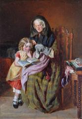 Time with Granma, oil on panel