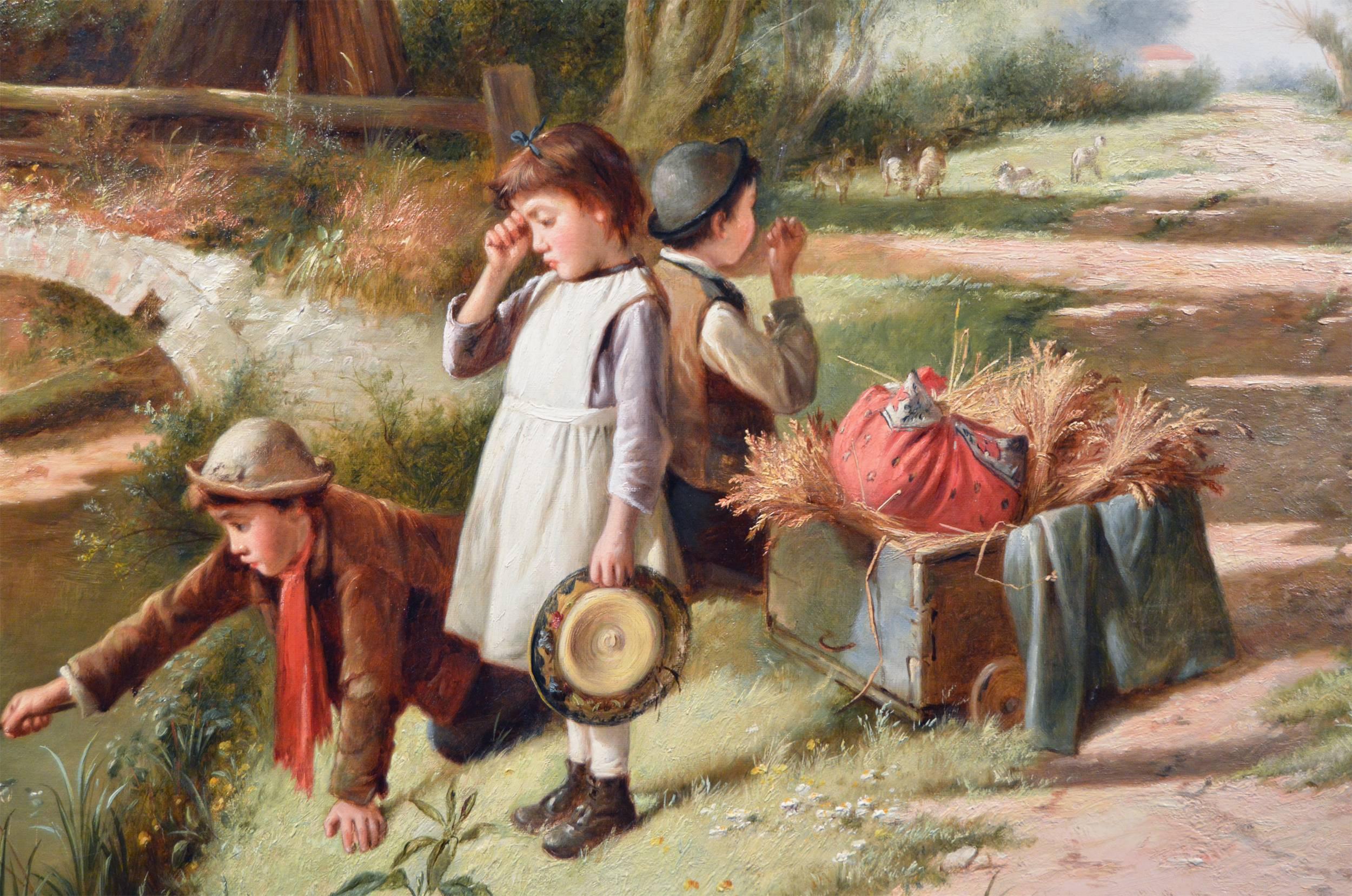 The Rescue, oil on canvas - Victorian Painting by Charles Hunt Jnr
