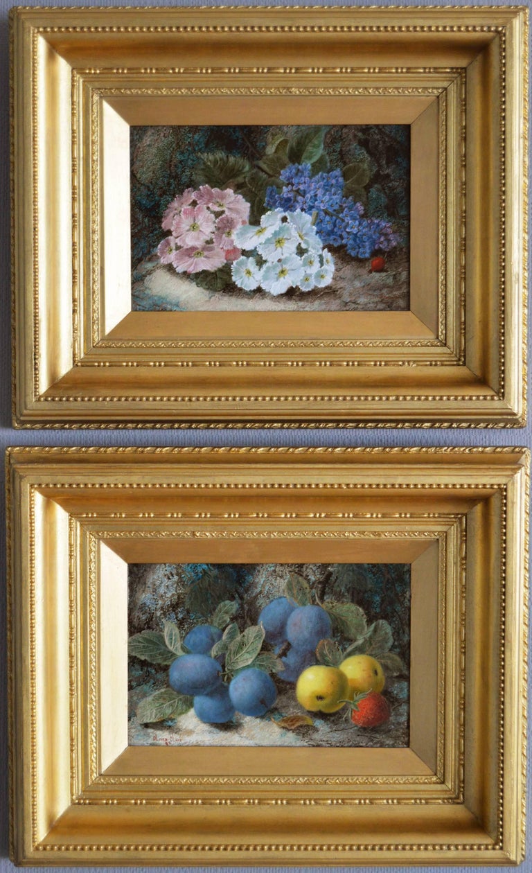 Oliver Clare 19th Century pair of still life oil paintings of fruit