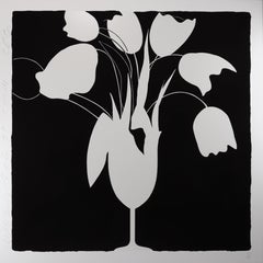 Tulipanes blancos y jarrón, Feb 25 - Contemporáneo, Siglo XXI, Serigrafía, Tulipanes
