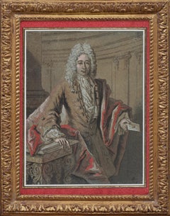 Portrait of a Man Holding a Letter, a drawing by Jean-Baptiste Oudry 1686 - 1755