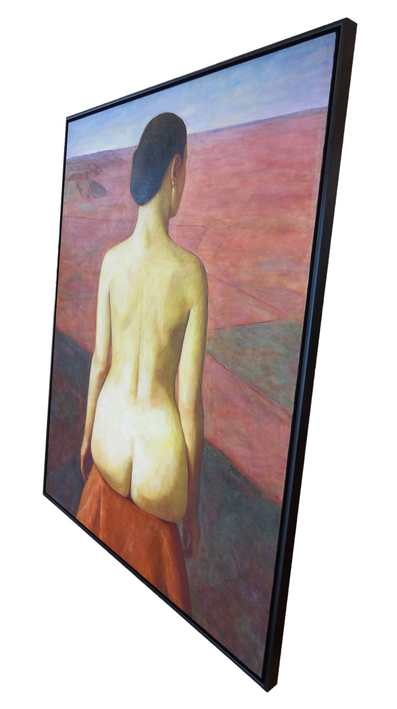 „ „Sitzender Akt““ (Braun), Portrait Painting, von Xue Mo