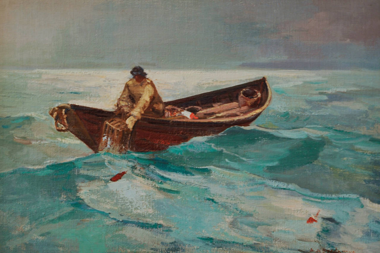 « Fisherman » ( pêcheur de lobster) - Painting de Abraham Jacob Bogdanove