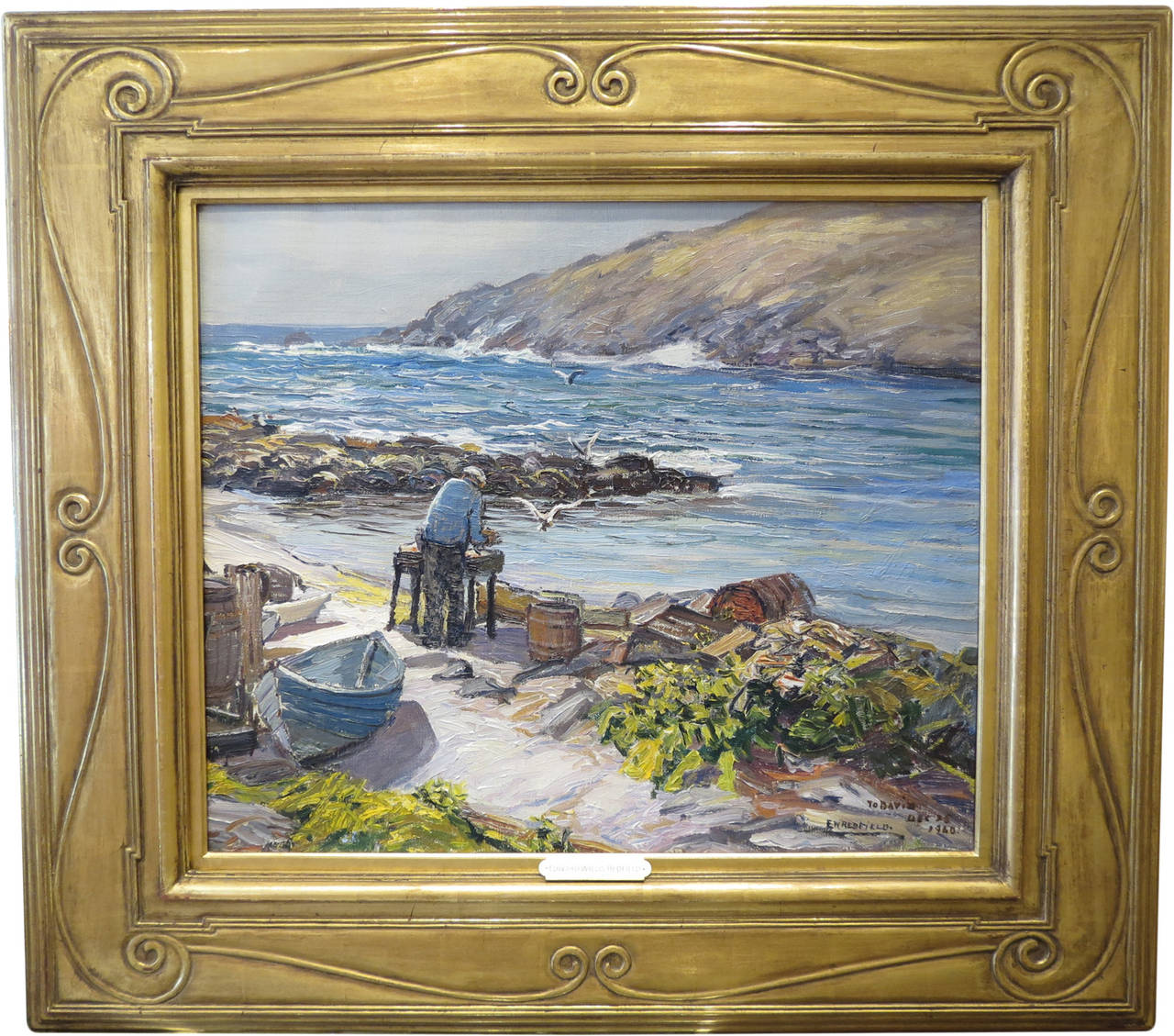Edward Willis Redfield "Fisherman Beach, Monhegan" 1928 For Sale at