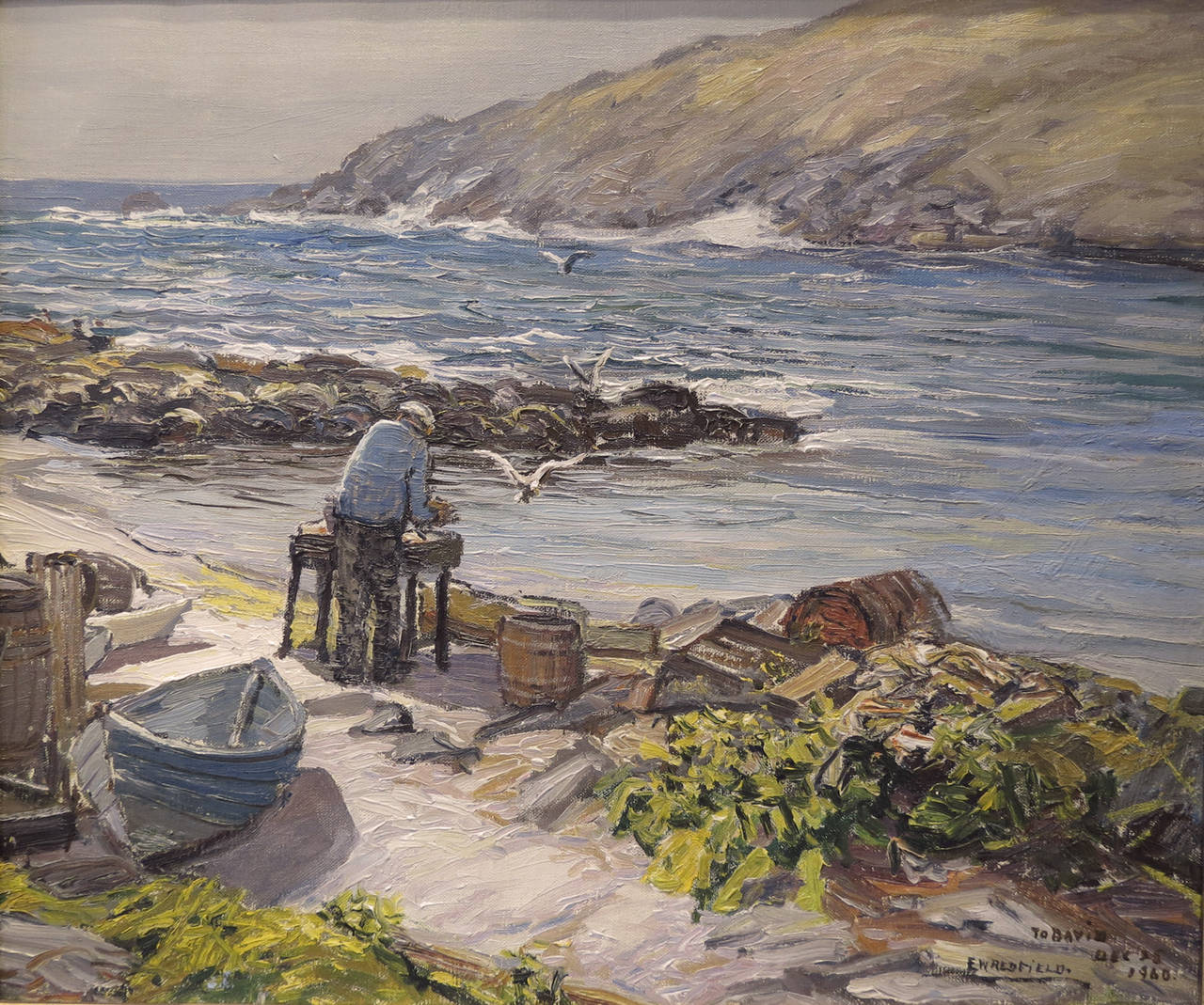 Edward Willis Redfield "Fisherman Beach, Monhegan" 1928 For Sale at