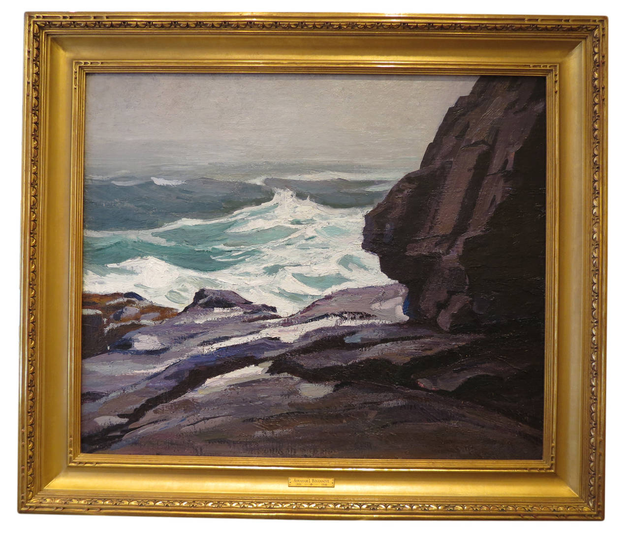 Abraham Jacob Bogdanove Landscape Painting - "Seascape Monhegan"