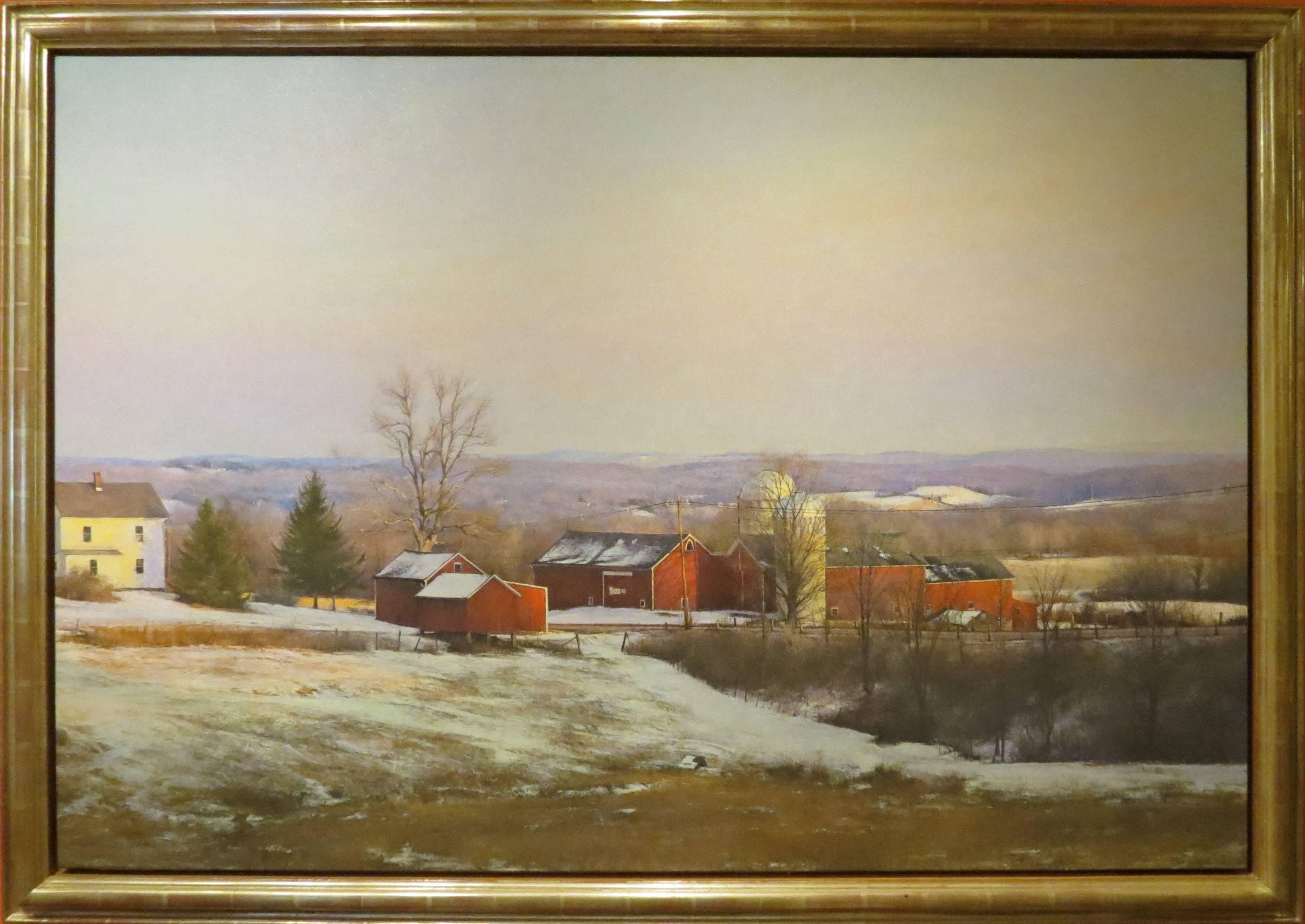 Peter Poskas Landscape Painting - "Snow Squals, Parmelee Farm"