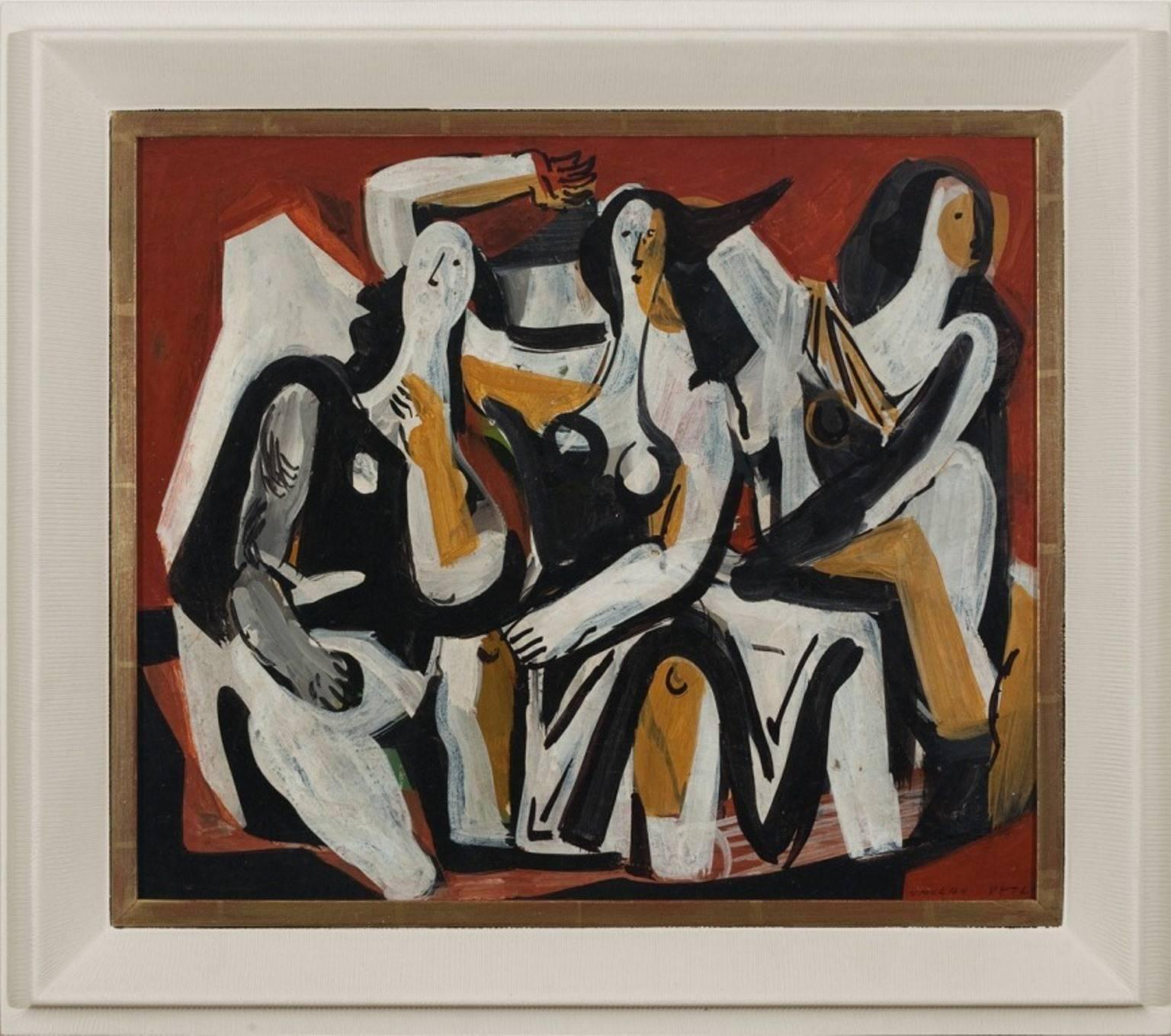 Vaclav Vytlacil Abstract Painting - "Figure Composition"