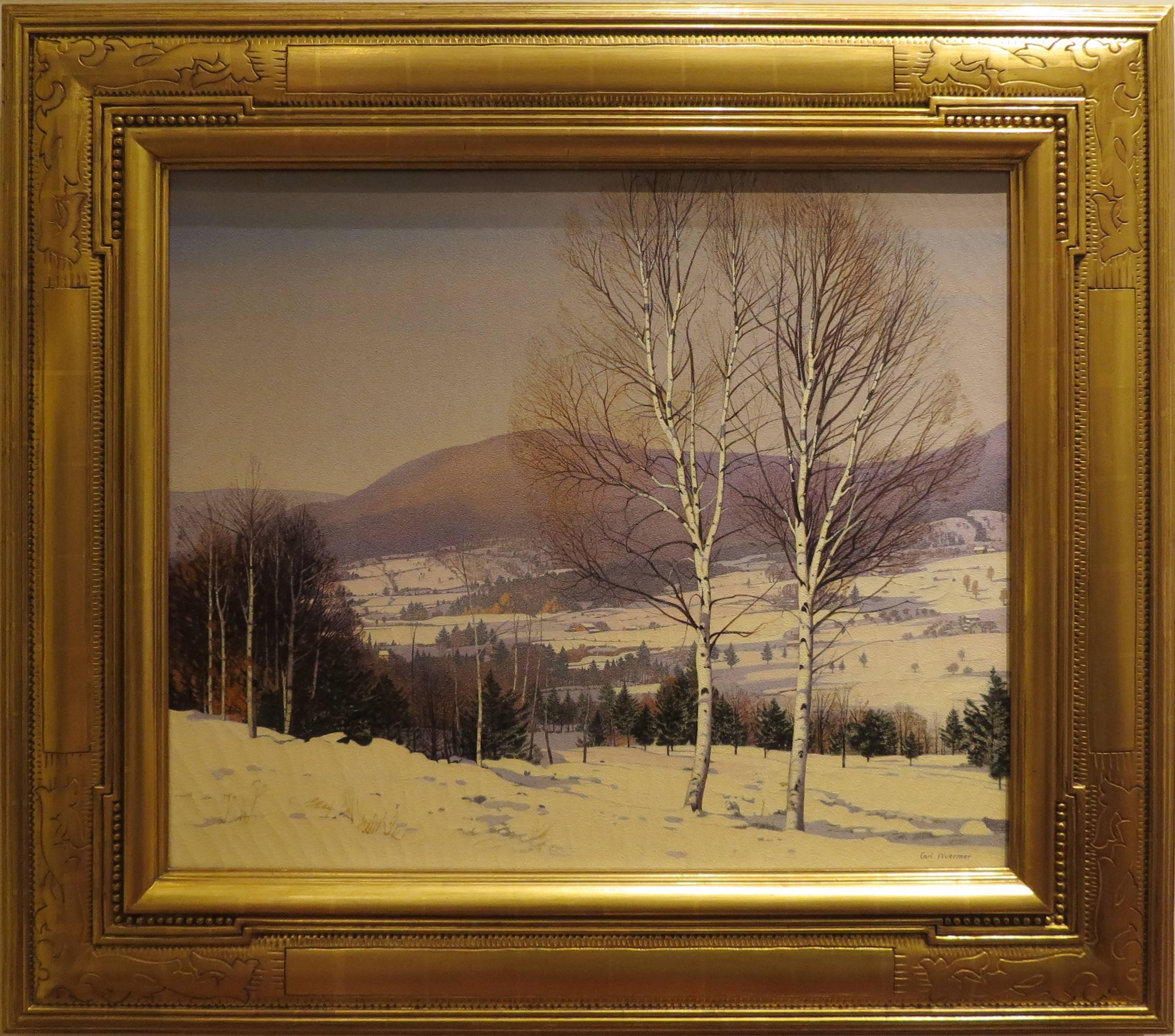 Carl Wuermer Landscape Painting - "Birches in Winter"