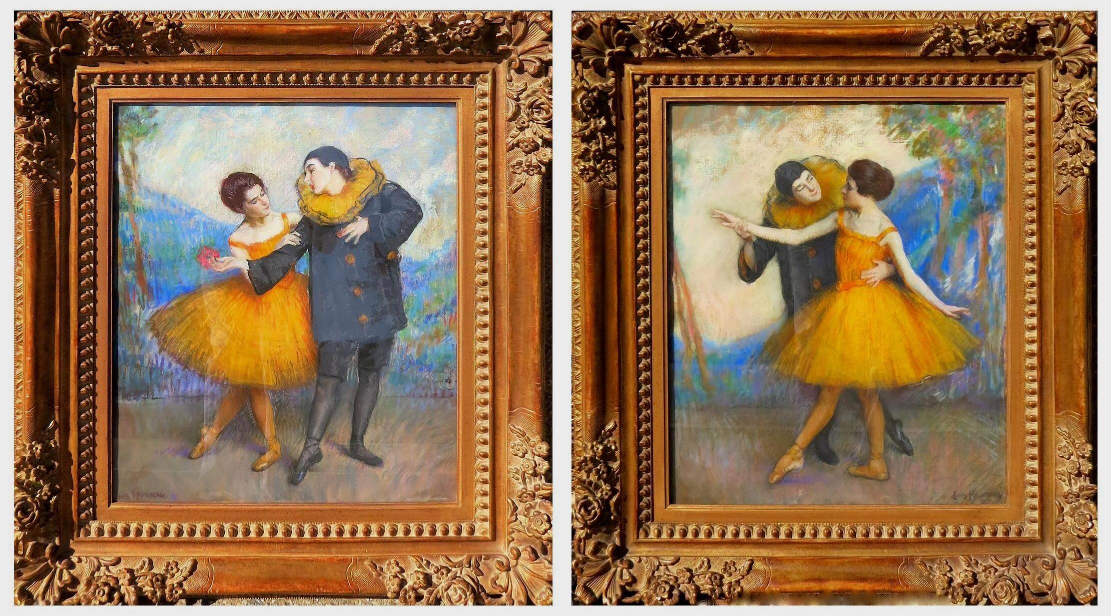 Louis Kronberg Figurative Painting - "The Dancers Begin" & "The Dancers Finish"