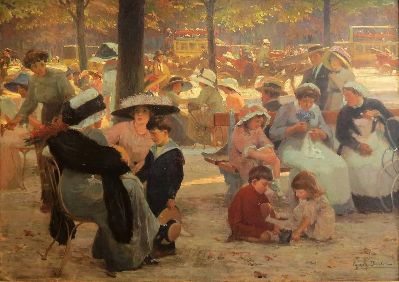 « Journée dans le parc, 1910 » - Painting de Cyprien Eugène Boulet