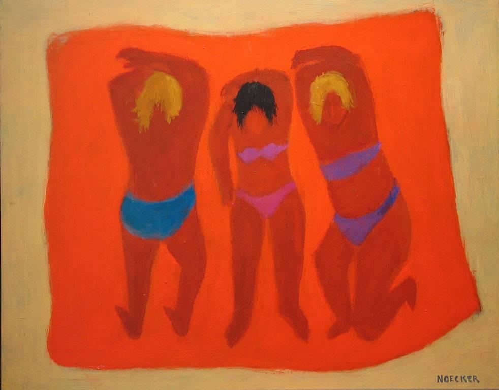 Harold Noecker Figurative Painting - The Sunbathers