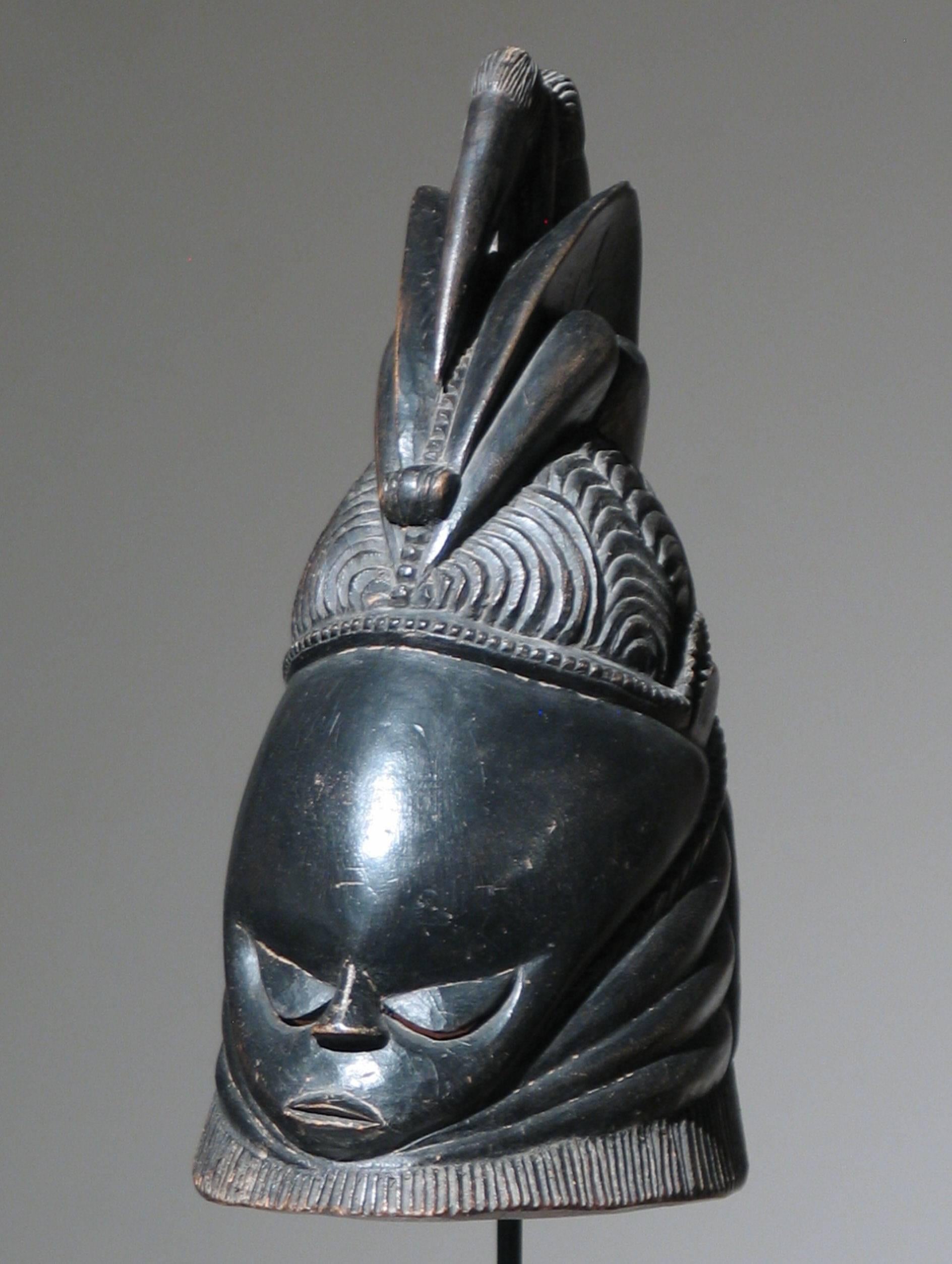 Unknown Figurative Sculpture - African Mende Sande Mask
