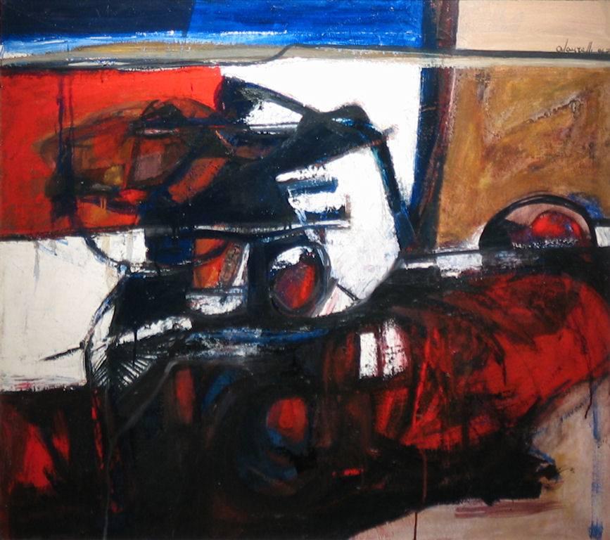 Antonio Laurelli Figurative Painting - Abstract Horse and Rider