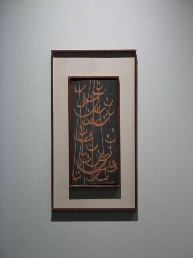 Ceramic Reeds in Counter-Relief - Sculpture by Unknown