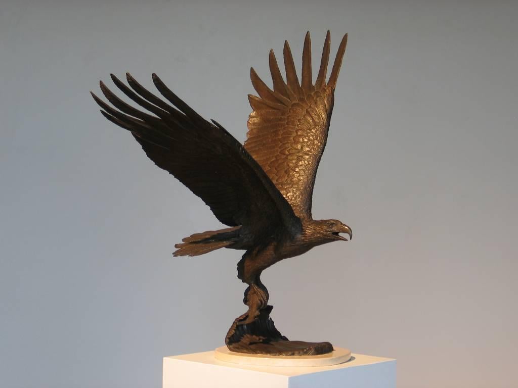 The Hunter - Gold Figurative Sculpture by Jenne Stahl