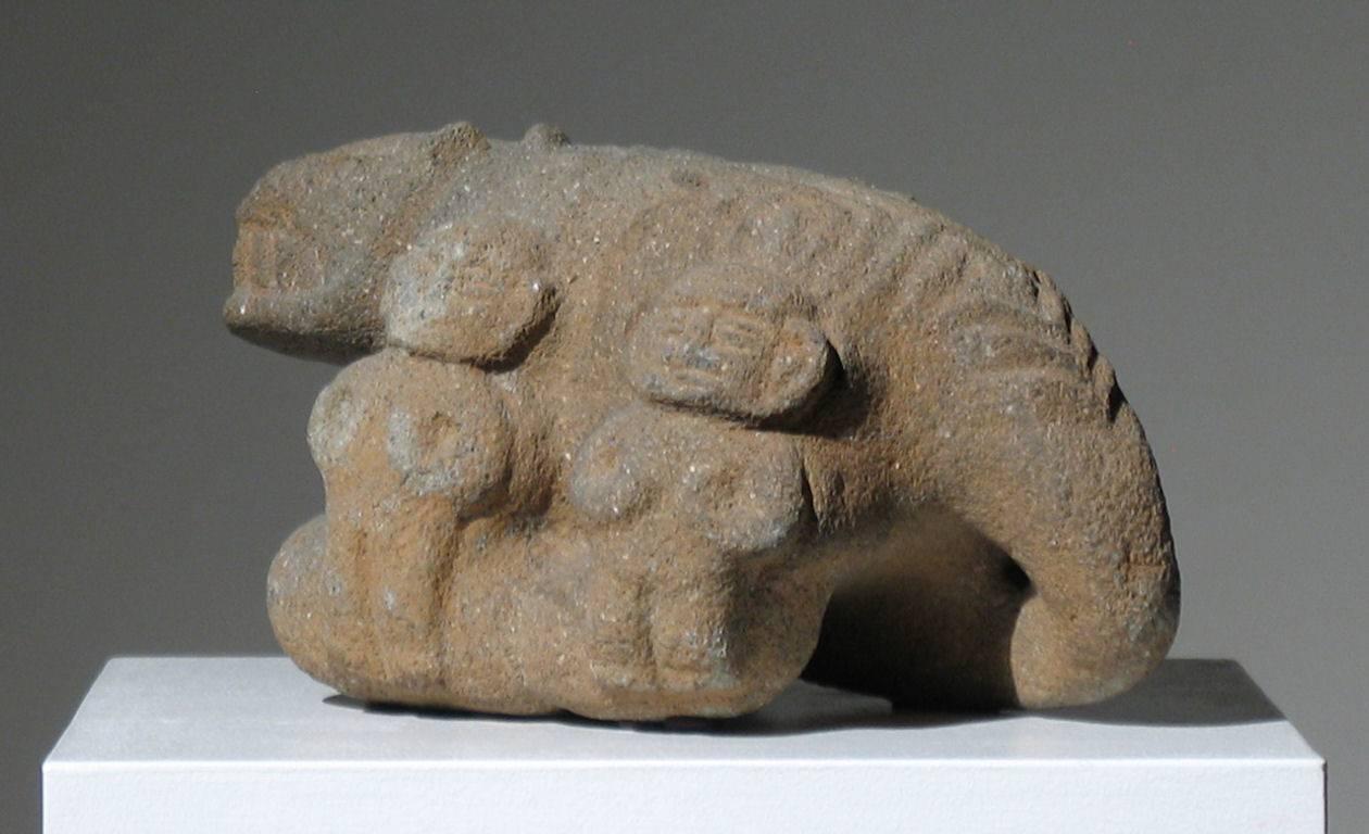 Pre-Columbian Jaguar - Gray Figurative Sculpture by Unknown