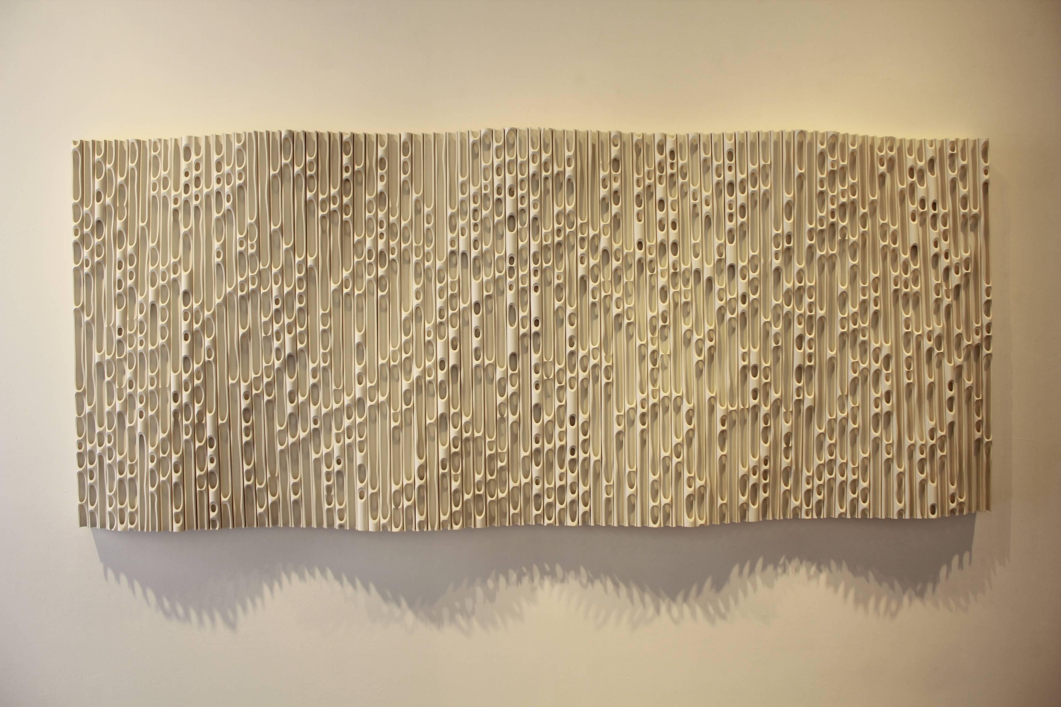 Wave 9 - Beige Abstract Sculpture by Jessica Drenk