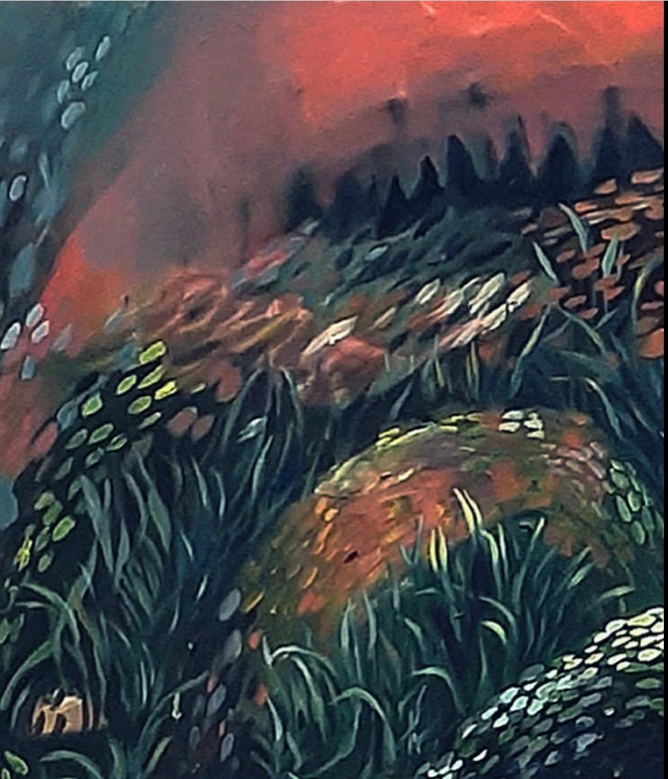 Walking Mountains - Painting by Sarah Valeri 