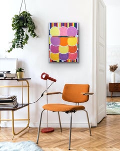 Carnival, warm toned geometric abstract with circles