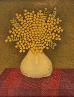 Sal Meijer: «Mimosa», pintura al óleo sobre tabla, bodegón. Disponible