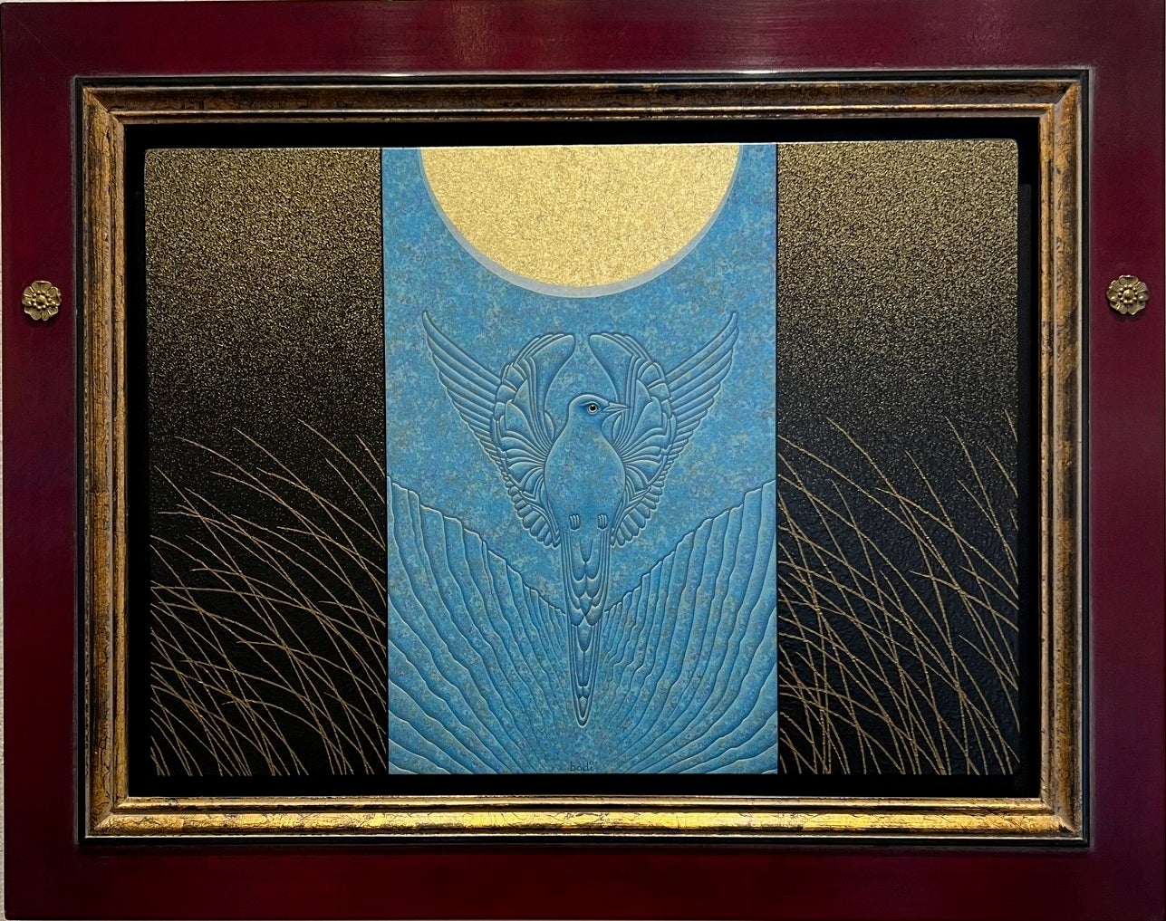 A Paradise Wind Oil Painting on Panel Bird Mysterious In Stock