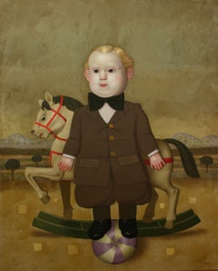 Ready Oil Painting on Canvas Figurative Contemporary Art Primitive In Stock