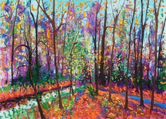 Extraspectral Camping Autumn Oil Painting on Canvas Landscape Nature In Stock