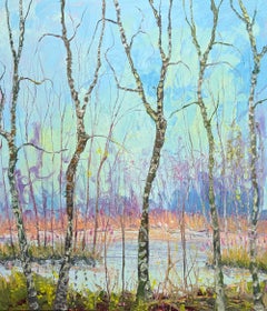 Large Winter T Oil Painting on Canvas Dutch Landscape Nature In Stock
