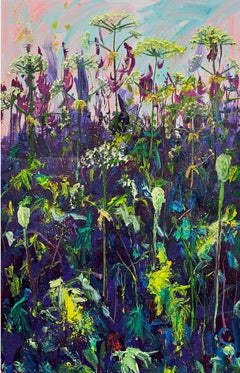 Klauw Randje Driebond Oil Painting on Canvas Hogweed Nature Plant In Stock