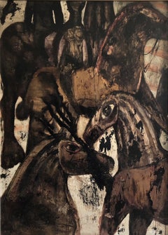 Horses Oil Painting on Canvas Neo Classic Contemporary In Stock