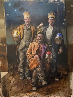Human Condition no. 9 Three Kings Oil Painting on Canvas In Stock