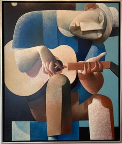 De Gitarist Guitarist Guitar Player Music Oil Painting on Canvas In Stock
