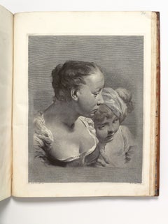Young Woman and a Boy Italian Rococo Oil on panel 18th Century by Piazzetta
