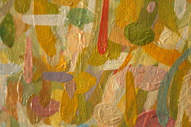 Abstrakte Abstraktion in Gelb (Braun), Abstract Painting, von Stuart Bigley