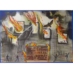 Salvador Dali - Currier & Ives : Life of a Fireman - Original Signed Lithograph 2