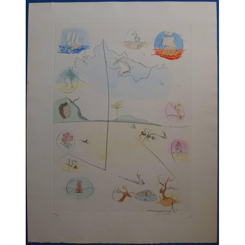 Figurative Print Salvador Dalí - Salvador Dali - Les douze tribus israéliennes - gravure originale signée